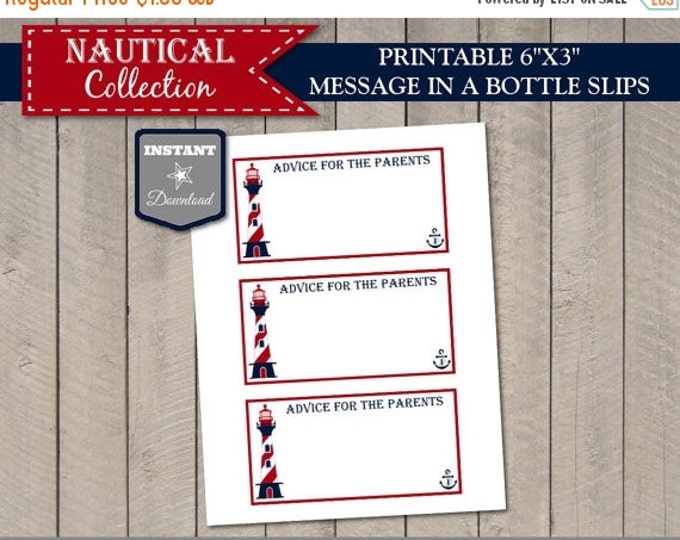 SALE INSTANT DOWNLOAD Nautical 8x10 Message in a Bottle Slips / Nautical Boy Collection / Item #642