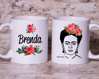 Frida Kahlo mug, Viva la Vida mug, Mexican Fuchsia mug, Art lover mug, Floral mug,Birthday Mug,Coffee lovee gift,printondemand-Free Gift Box