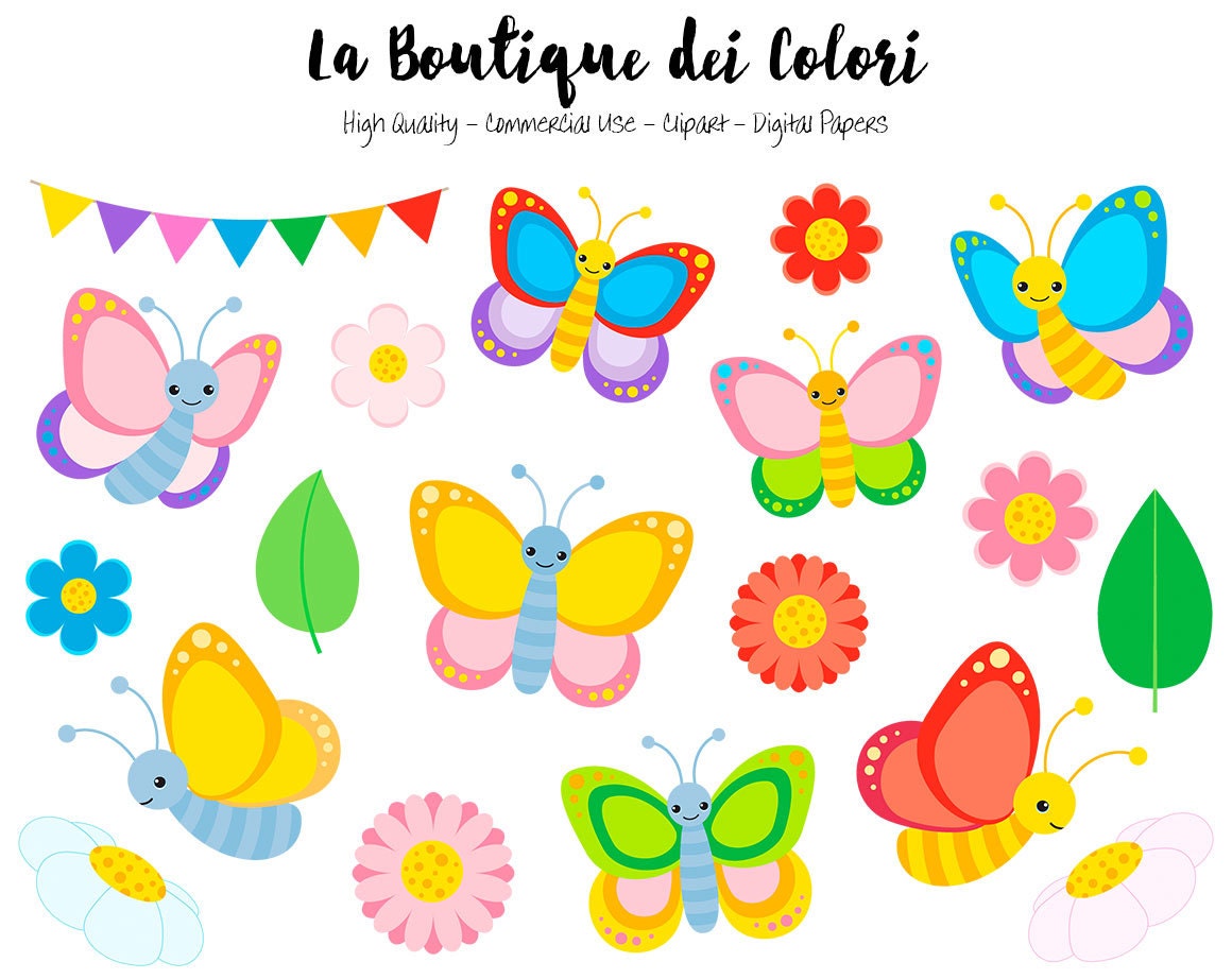 Colorful Butterfly Clipart Cute Graphics PNG Spring Bugs (1160 x 922 Pixel)