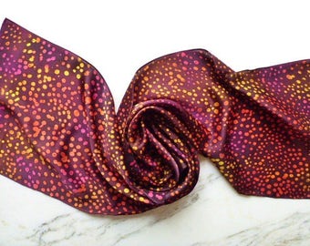 Silk Scarf Hand Batik Silk Scarf Polka Dot Silk Scarf
