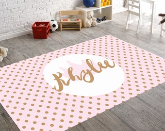 Pink and Gold Nursery Decor, Nursery Rug, Rugs For Nursery, Kids Rugs, Pink and Gold Room Decor, Nursery Decor Girl, Playroom Rug, Girl Gift