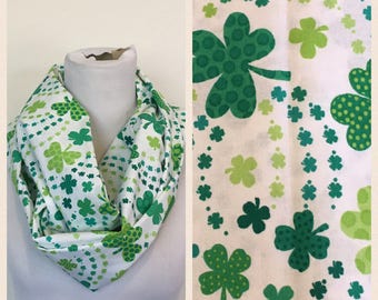 St. Patricks day scarf shamrocks WILL SHIP QUICKLY