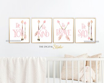 Nursery Bohemian Decor, Baby Girl boho Nursery, Boho Nursery Decor, Tribal Nursery, Woodland Girl Nursery, Pink Tribal Nursery