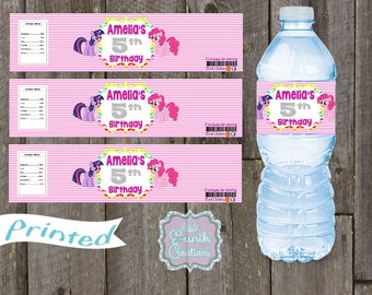 20 My Little Pony Water Bottle LabelsPersonalized Labels, Self-Adhesive, Printed Water Bottle Labels