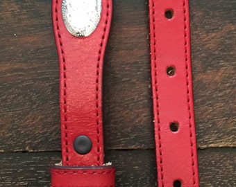 Kids Silver Creek Classics red Leather Western Belt with silver buckle and Conchos / kids size 2-6 / can be used as XL dog collar