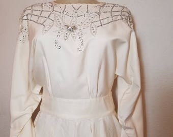 FREE SHIPPING Bead Peplum Blouse