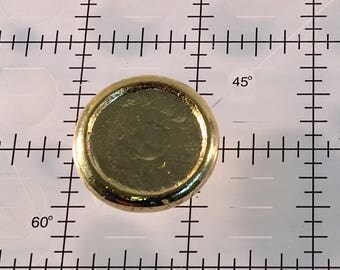 1 1/4" Gold Shank button, Vintage button, Round Gold button, Gold Shank, Rimmed Gold Button, Big Metal Button, Showy Button