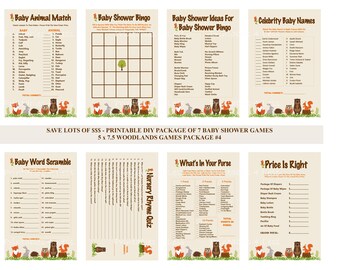 Woodland Baby Shower Game, Printable Woodland Game, Forest Baby Game, DIY Woodland Baby Game, Baby Animal Game, Fox Game - Printables 4 Less