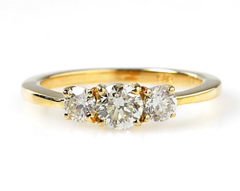 multistone engagement ring yellow gold engagement diamond ring promise ring diamond engagement - Etsy Wedding Rings multistone engagement ring yellow gold engagement diamond ring promise ring diamond engagement - Etsy Wedding Rings