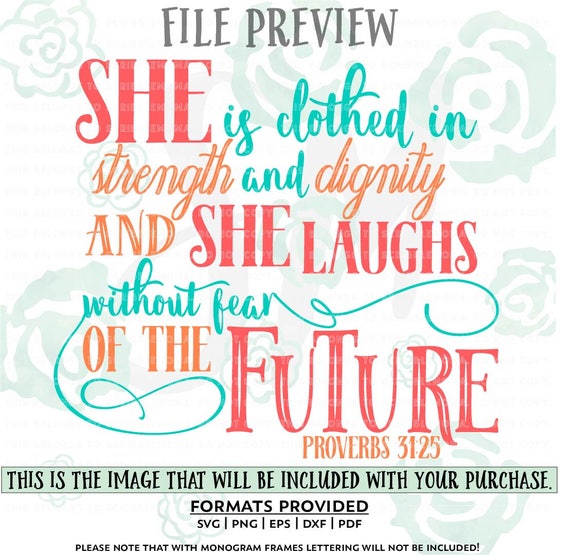 Download Bible Verse svg, Christian svg File, Proverbs 31:25 svg ...