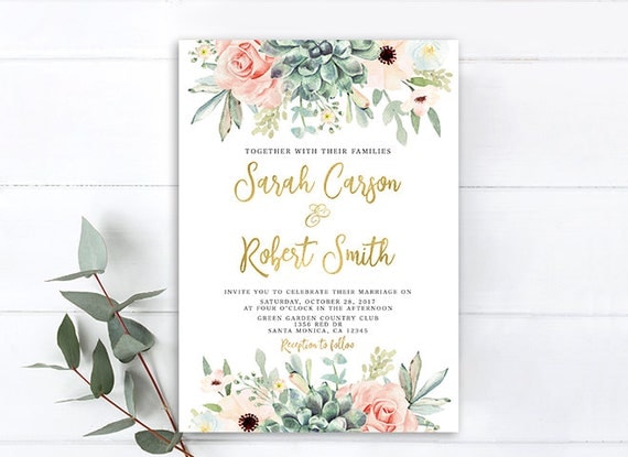 Succulent Wedding Invitations 2