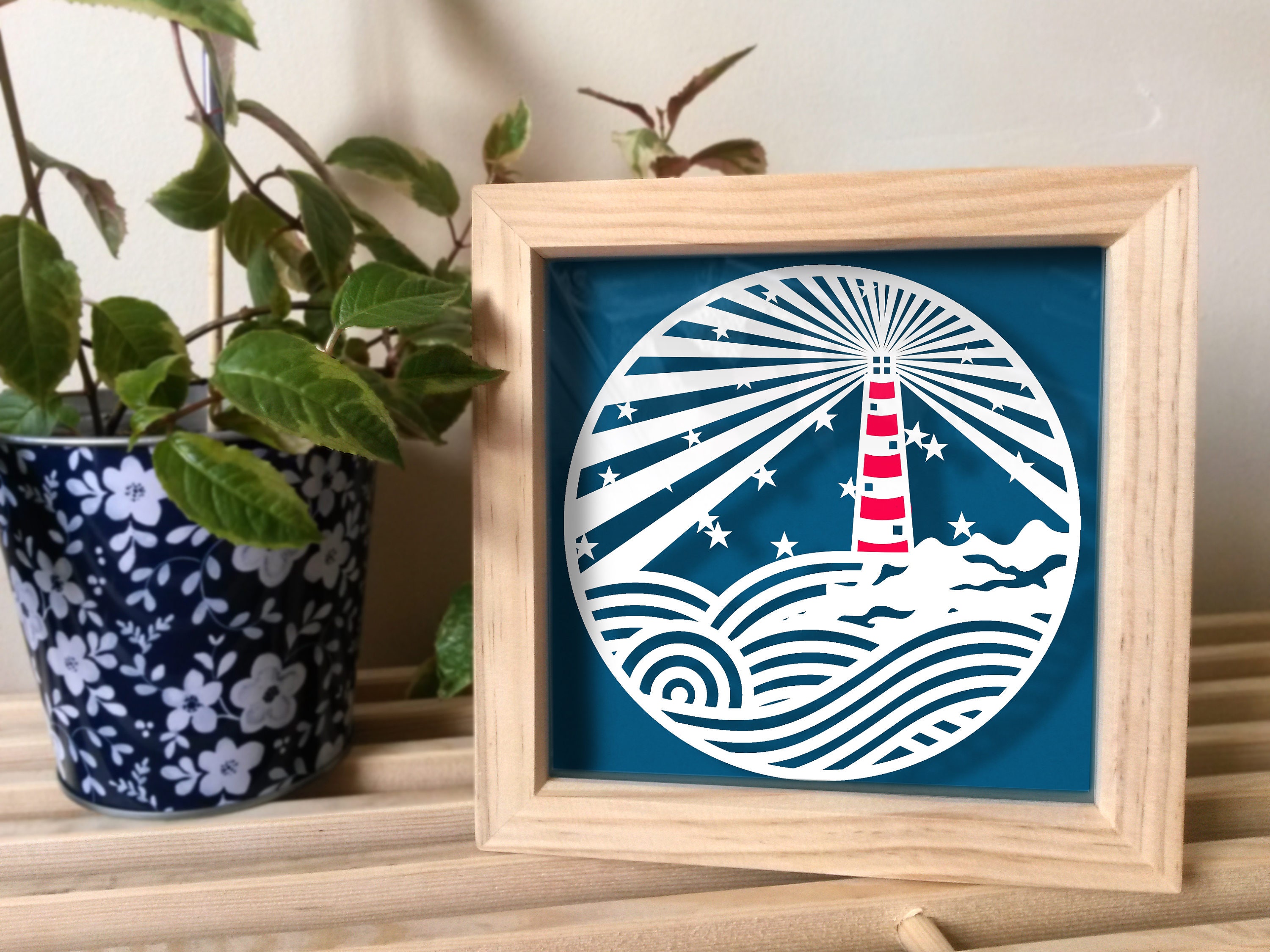 Handmade lighthouse paper cutting
