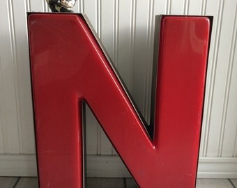 Large "N" Marquee Letter, Industrial Decor, Metal Letter, Gallery Wall Letter, Architectural Signage