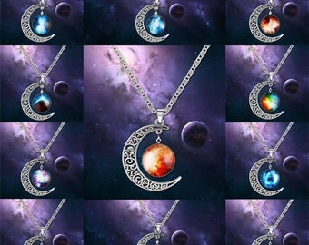 Pendant style necklaces with bright vibrant colors to choose from.