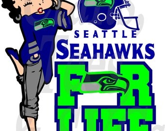 Seahawks for Life Betty Boop SVG FIle