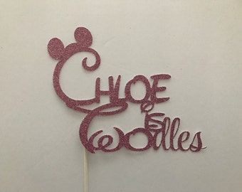 oh TWOdles cake topper/Mickey Mouse cake topper, Birthday Party, Photo Shoot, Oh Toodles Personalized Pink and red boy girl