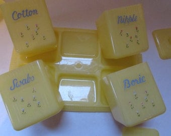 Infant Toilette Baby Dresser Set Sun Yellow Plastic Boric Acid Box Swab Box Nipple Box Cotton Box New Baby Gift Baby Shower Gift Carolyte