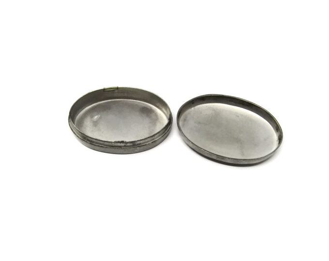 Vintage Pewter Pill Box | Rein Zinn Trinket Box Small Oval | SKS Zinn 95% SKS Design Pill Box