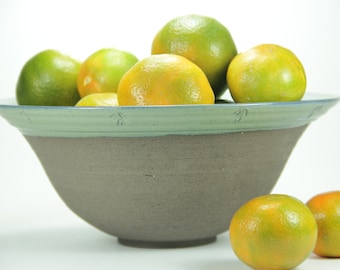 Big ceramic bowl, blue green bowl, Big Bowl, ceramic bowl, Big Pasta Dish, fruit bowl, Christmas Gifts, Large Stoneware Bowl, wedding gift