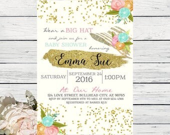 Big Hat Bridal Shower Invitations 9