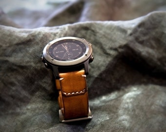 Fenix 3 and 5 Leather Watch Strap - Tomahawk Camel