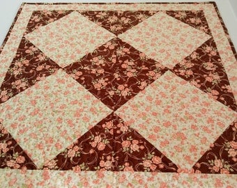 Table Topper Square Table - Patchwork Tablecloth - Square Tablecloth - Quilted Table Topper - Quilted Table Decor - Shabby Chic - Item #351