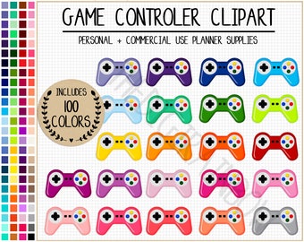 SALE 100 GAME CONTROLLER clipart rainbow video games clipart printable video games planner stickers party clipart gaming stickers game night