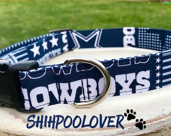 Dallas Cowboys NFL Football Adjustable Dog or Cat Collar (Matching Leash Available)