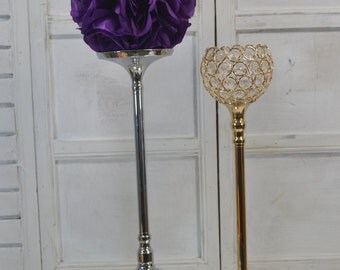 Bling Rhinestone Flower Ball Stands OR Candle Holder Wedding Centerpiece, Crystal Bling Bling Candle Holder, Wedding Decor