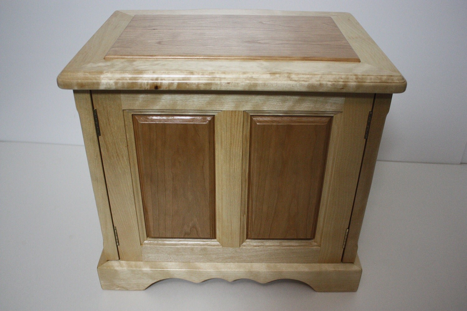 Handmade Jewelry Box with Cherry Wood Raised Panels For Sale