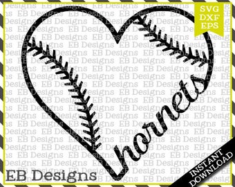 Hornets Baseball Love SVG DXF EPS Cutting Machine Files Silhouette Cameo Cricut Vinyl Cut File Softball Vector svg file