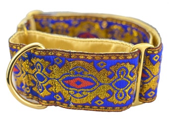 Martingale Collars,Greyhound,2 inch Martingale Collar, lined Silk stain with brass hardware