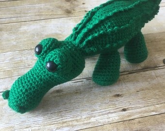 HANDMADE Crocheted Crocodile. Stuffed Crocodile. Crocodile Toy. Stuffed Animal. Baby Boy.