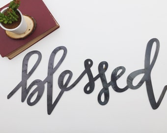 Blessed Metal Sign (Handlettered)