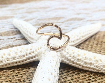 Wave Ring . SS GF RGF . Stacking Ring . Hawaii Wave Jewelry . Sterling 14k Gold Fill Rose Gold Fill Wave Ring . Stacking Ring .