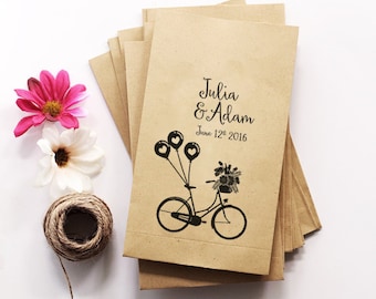 50 kraft paper bag - standing paper bag with flat bottom - personalized - wedding and party favor