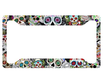 Sugar Skull License Plate Frame