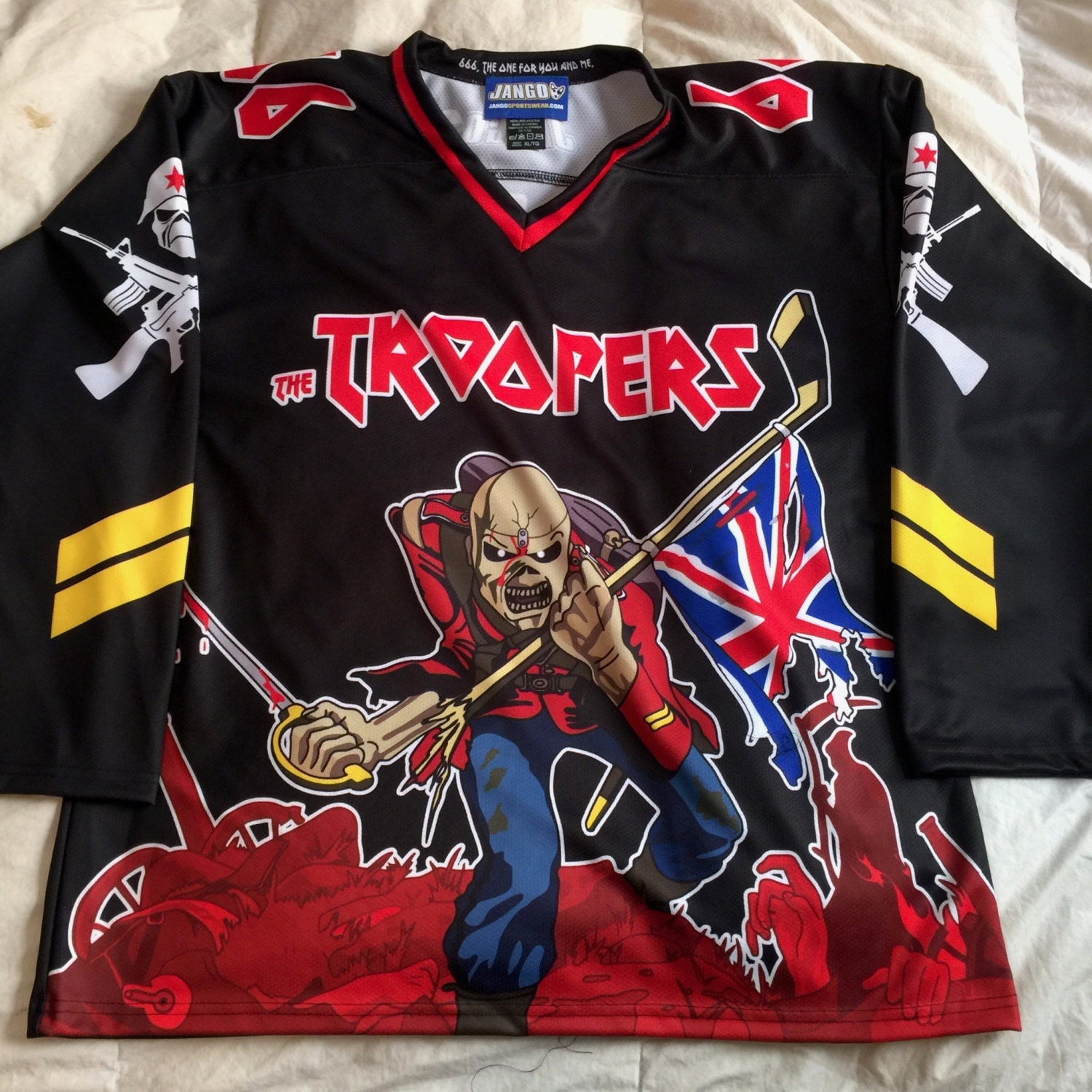 Custom Iron Maiden Eddie Hockey Jersey Black