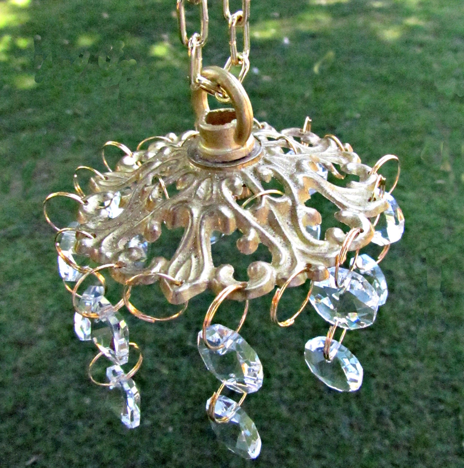 Brass Bobech Crystal Wind Chime Parts Wind Chime Canopy