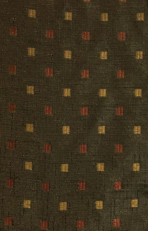 Brown Rust Square Dots Drapery Fabric By The Yard from