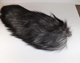 Silver Fox Tail, 14" - 17" inch Tail, Animal Parts, Natural Supplies for Crafts, Rendezvous, Pow Wows, Mountain Man