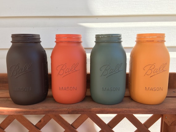 Items Similar To Fall Mason Jar Painted Mason Jar Thanksgiving Mason   Il 570xN.1126968347 Sgeg 