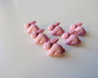 20mm x 15mm Pink Bunny Rabbit Shaped buttons, sewing, knitting, crochet,6 pieces or 10 pieces,plastic button,baby buttons,novelty button