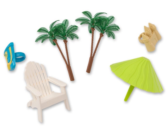 Beach Chair And Umbrella Cake Topper Decoration Kit Beach Chair And Umbrella Cake Topper Decoration Kit