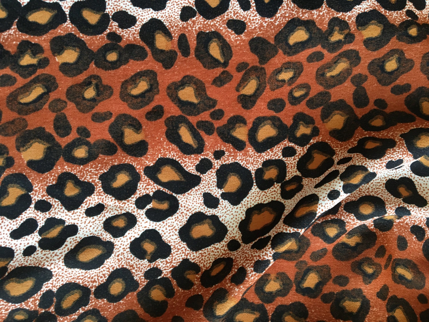 Tiger Animal Print Rayon Crepe Fabric by the Yard Fabric