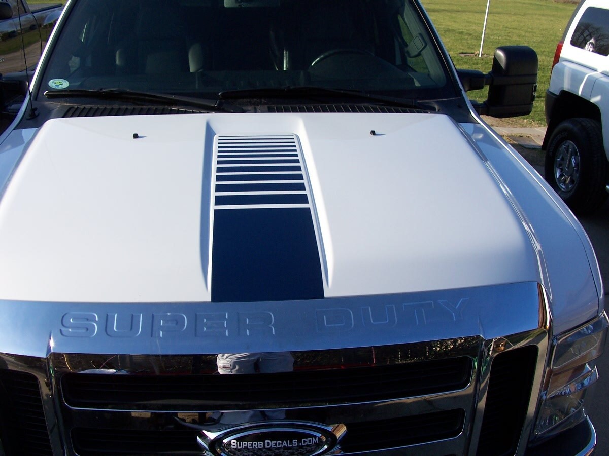 2008 2009 2010 F250 F450 FADED Strobe Center HOOD Stripe