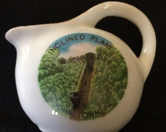 Vintage Mini Souvenir Pitcher From Johnstown, PA Inclined Plane
