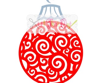 EXCLUSIVE Swirl Scroll Christmas Ornament SVG and DXF File