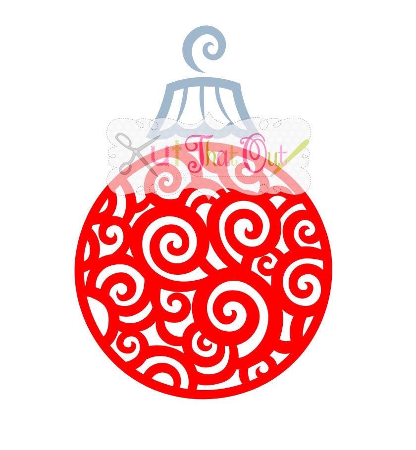 Download EXCLUSIVE Swirl Scroll Christmas Ornament SVG and DXF File