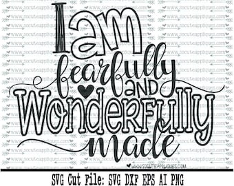 New baby SVG, Fearfully & wonderfully made svg, Christian svg, cross svg, miracle svg, religious svg, socuteappliques, scrapbook file